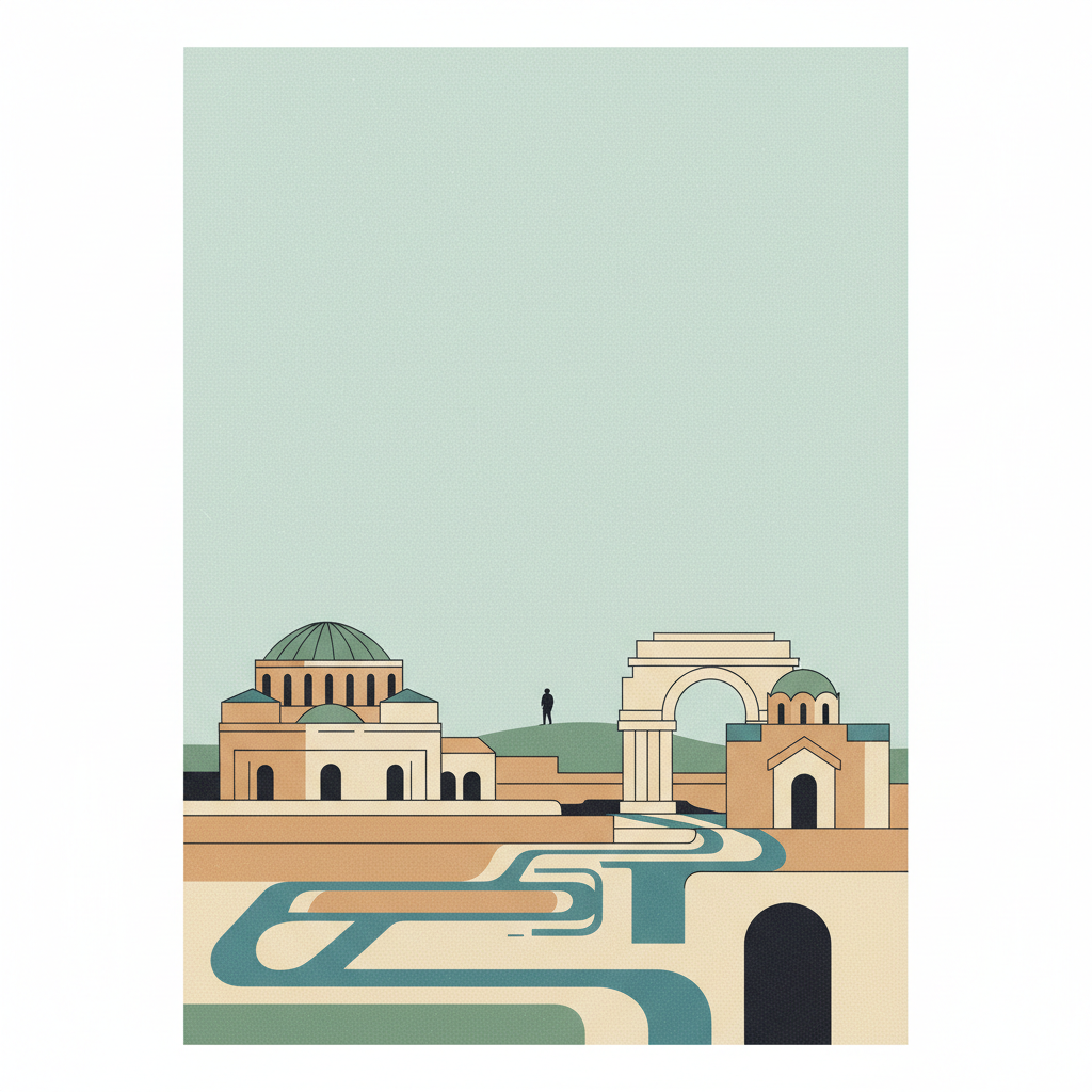 Paleochristian and Byzantine Monuments of Thessalonika — illustrated travel poster