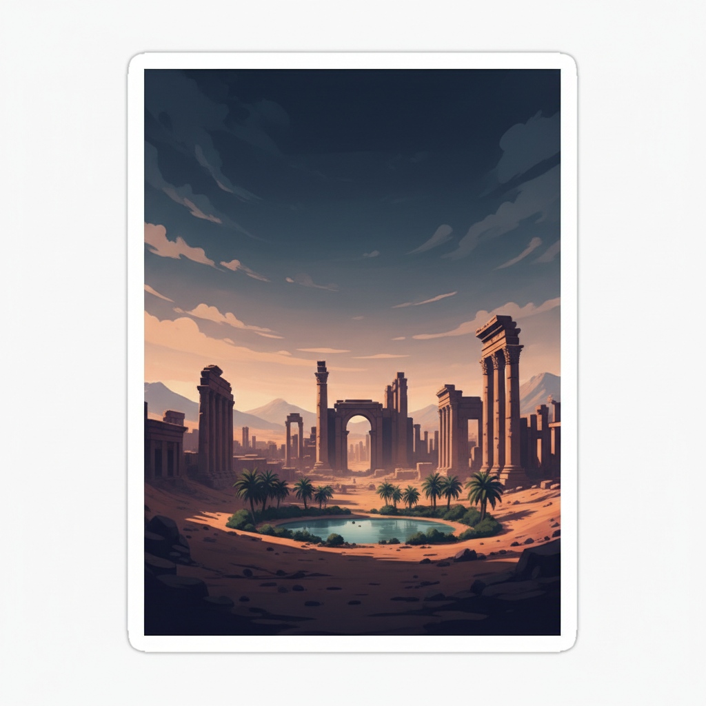 Site of Palmyra — illustrated travel poster
