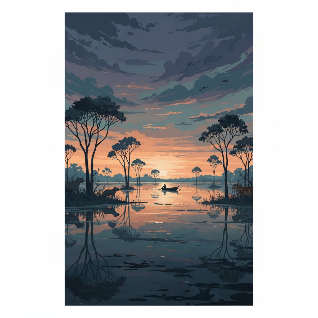 Pantanal Conservation Area — illustrated travel poster