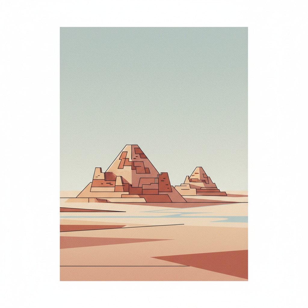 Parthian Fortresses of Nisa — illustrated travel poster
