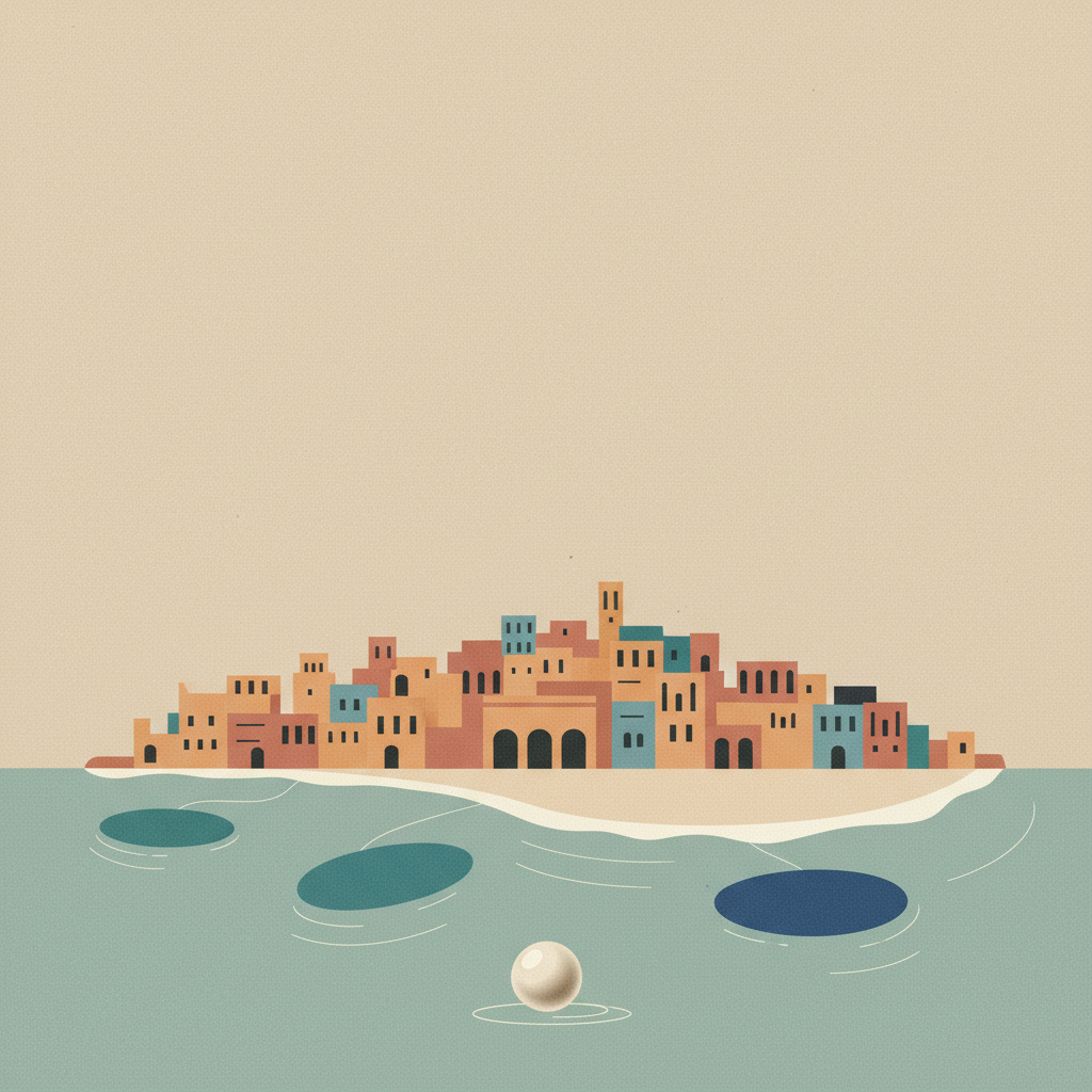 Pearling, Testimony of an Island Economy — illustrated travel poster