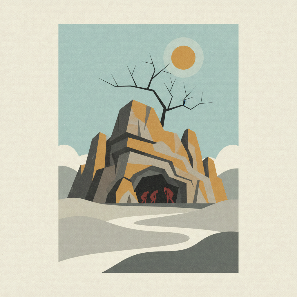 Peking Man Site at Zhoukoudian — illustrated travel poster