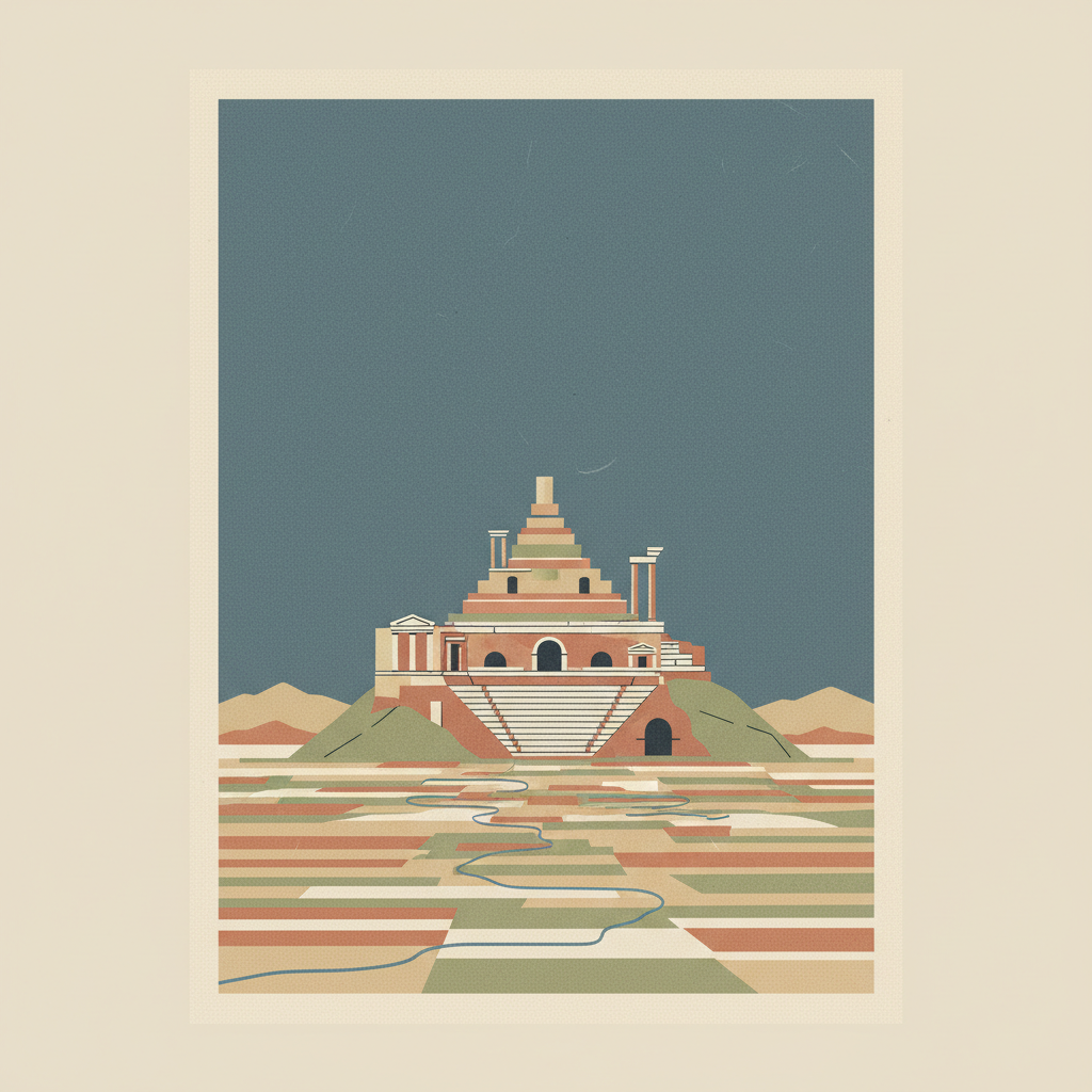 Pergamon and its Multi-Layered Cultural Landscape — illustrated travel poster