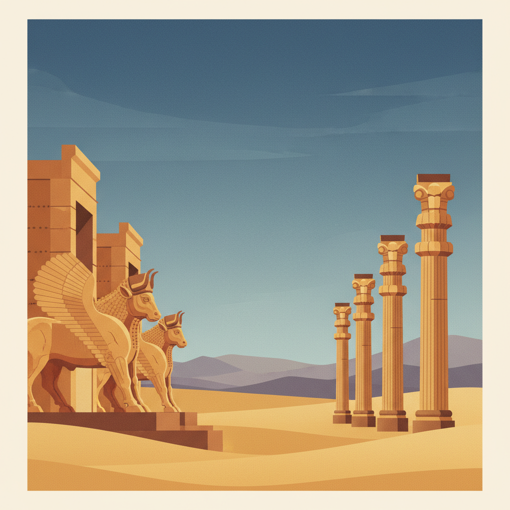 Persepolis — illustrated travel poster