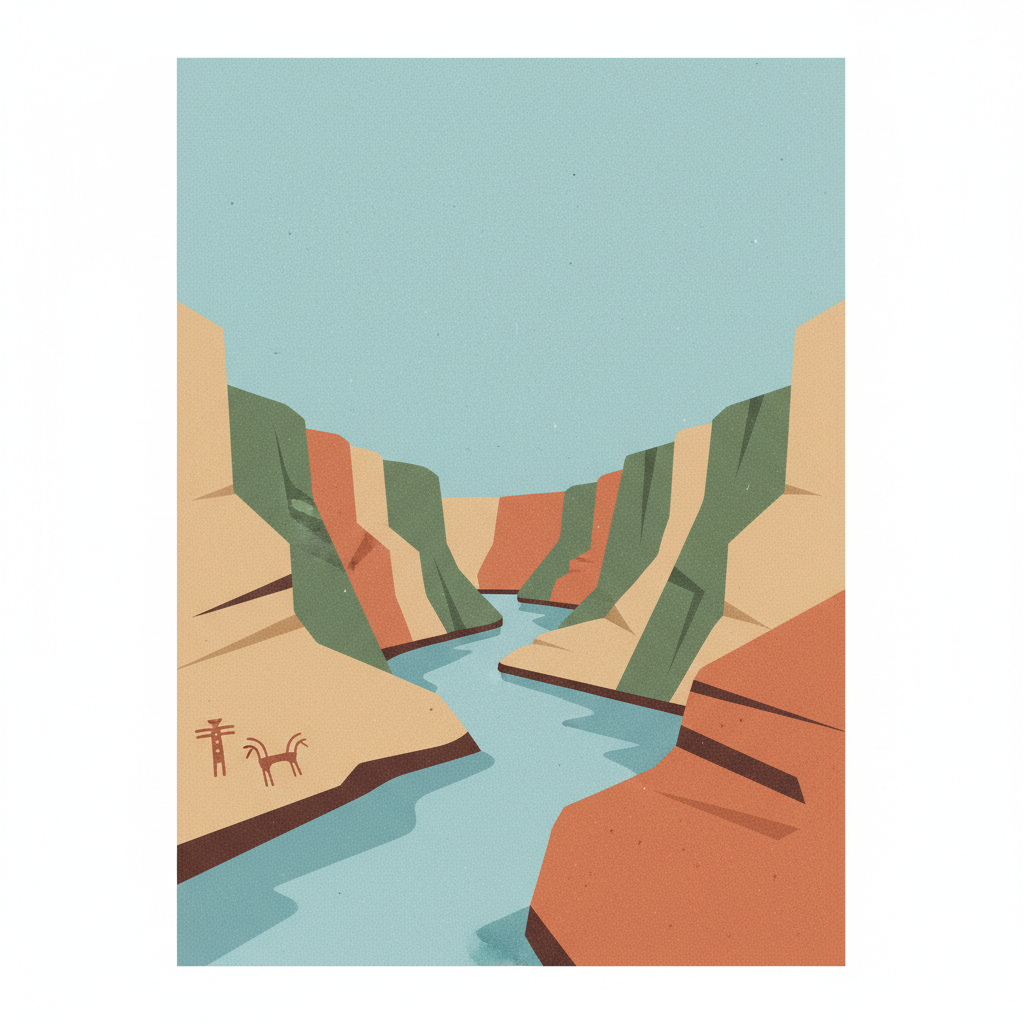 Peruaçu River Canyon — illustrated travel poster
