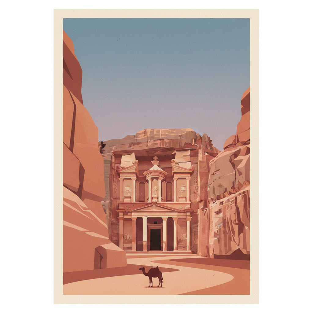 Petra — illustrated travel poster