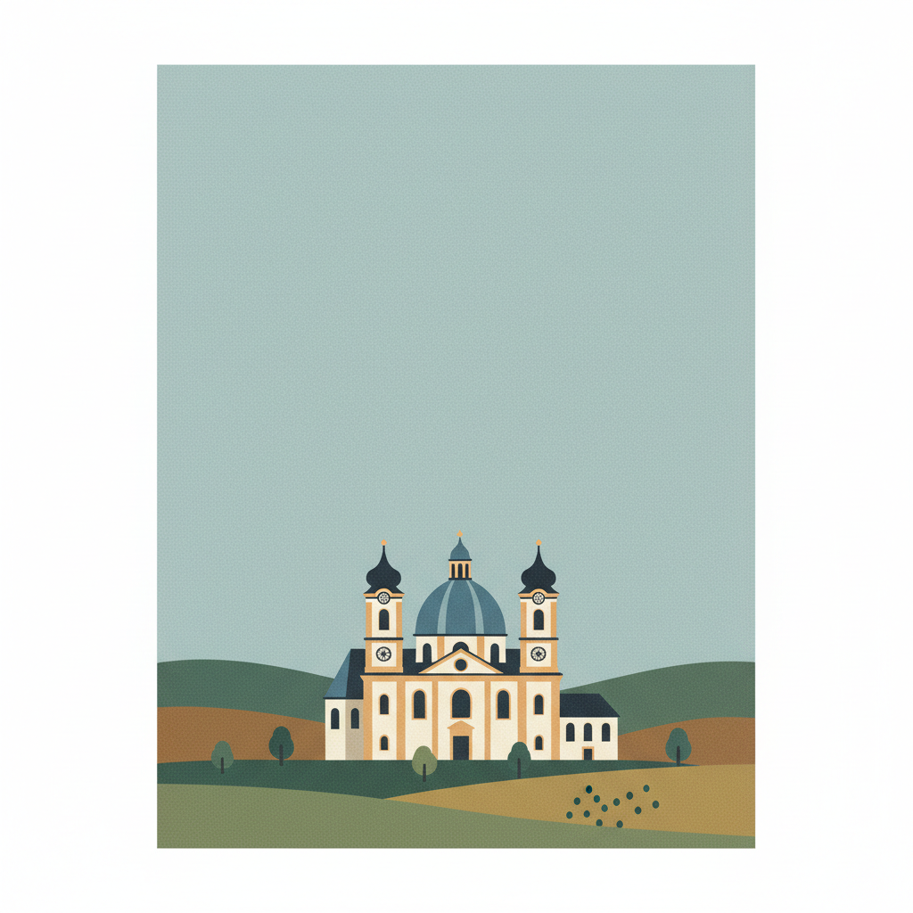 Pilgrimage Church of Wies — illustrated travel poster