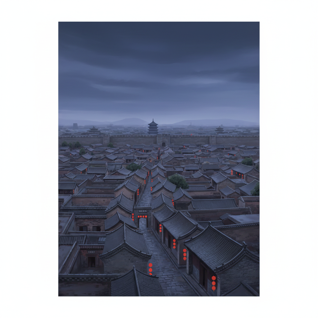 Ancient City of Ping Yao — illustrated travel poster