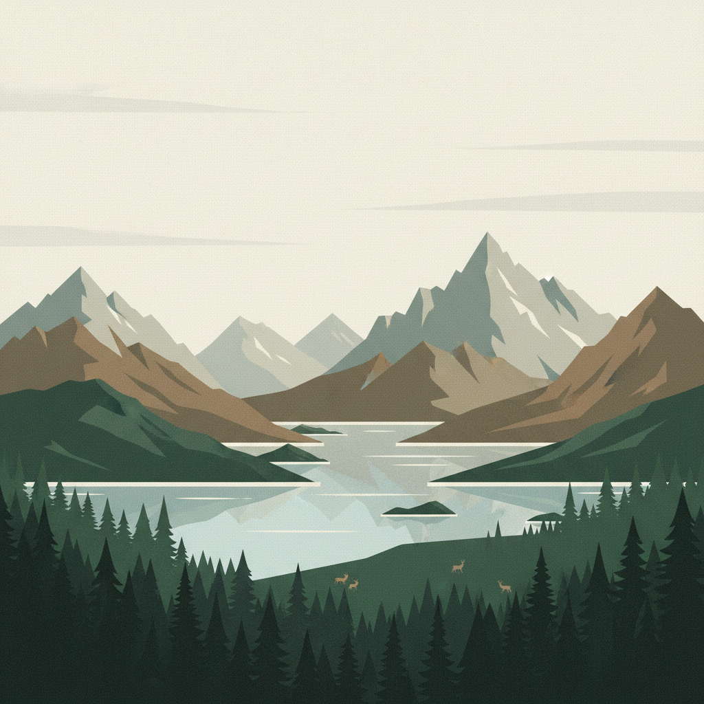 Pirin National Park — illustrated travel poster
