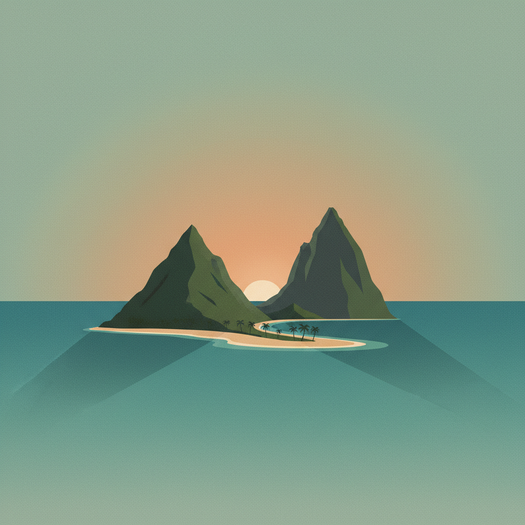 Pitons Management Area — illustrated travel poster