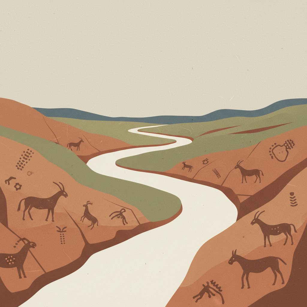 Prehistoric Rock Art Sites in the Côa Valley and Siega Verde — illustrated travel poster
