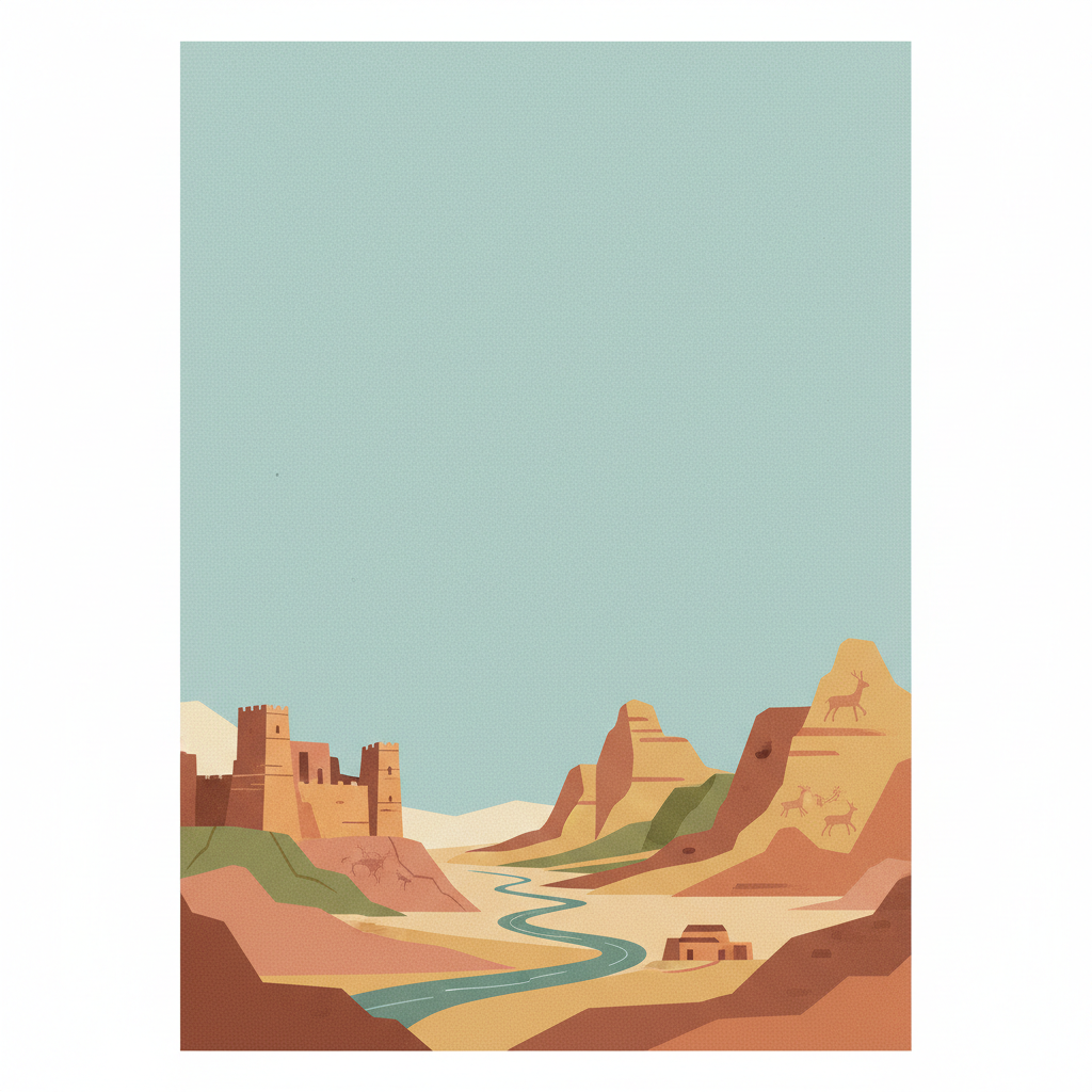 Prehistoric Sites of the Khorramabad Valley — illustrated travel poster
