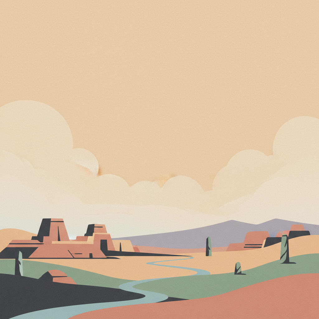 Proto-urban Site of Sarazm — illustrated travel poster