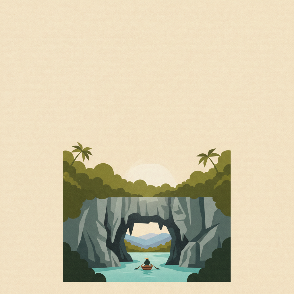Puerto-Princesa Subterranean River National Park — illustrated travel poster