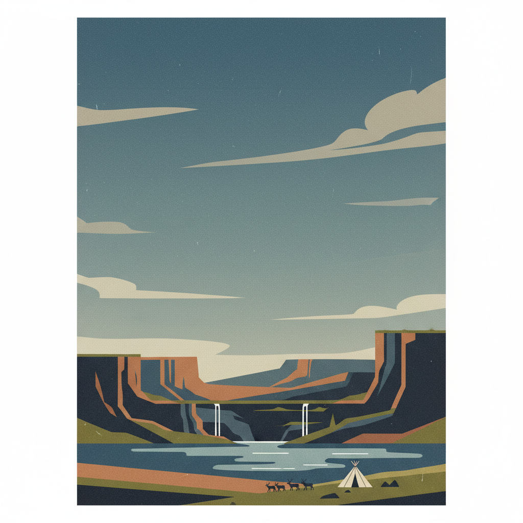 Putorana Plateau — illustrated travel poster