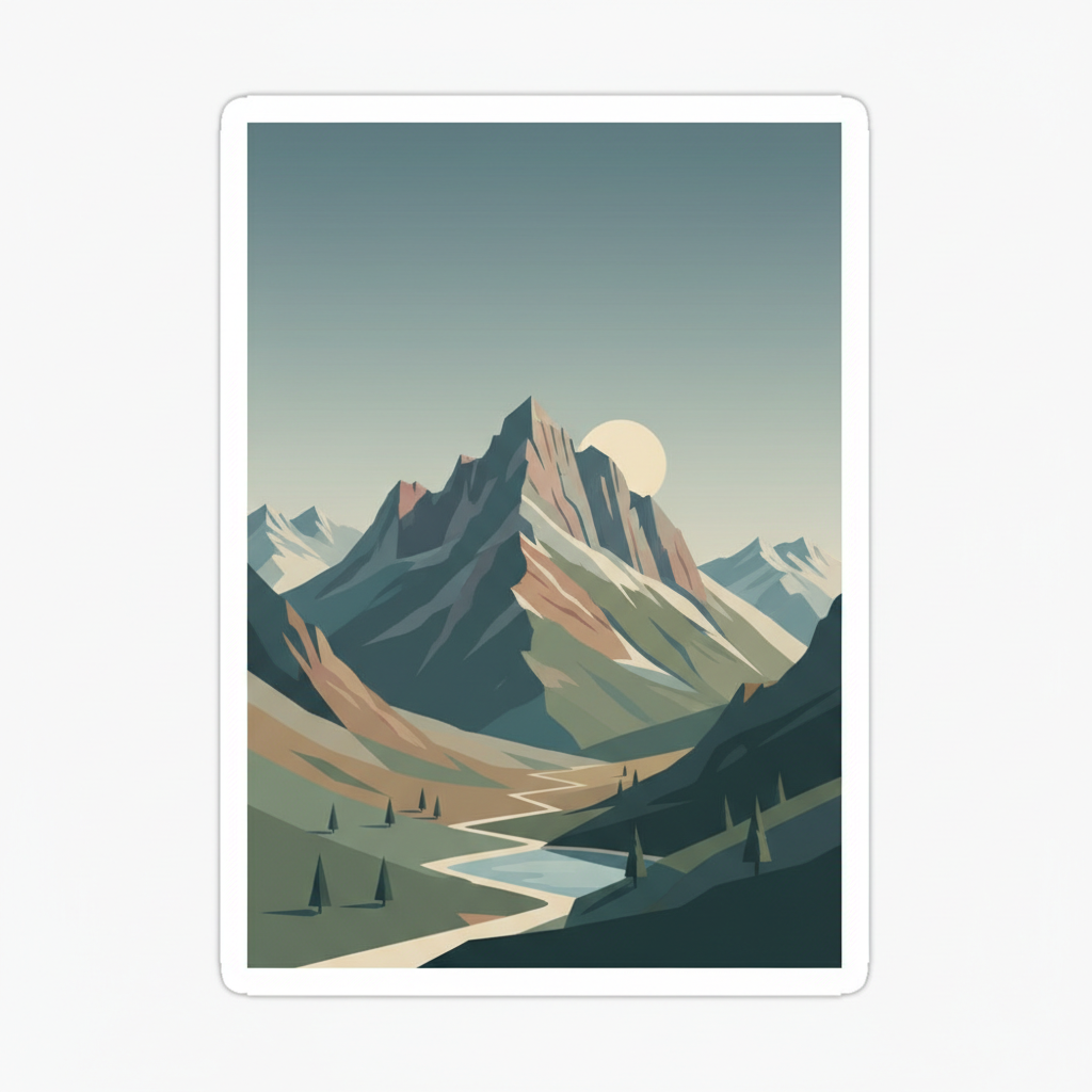 Pyrénées - Mont Perdu — illustrated travel poster