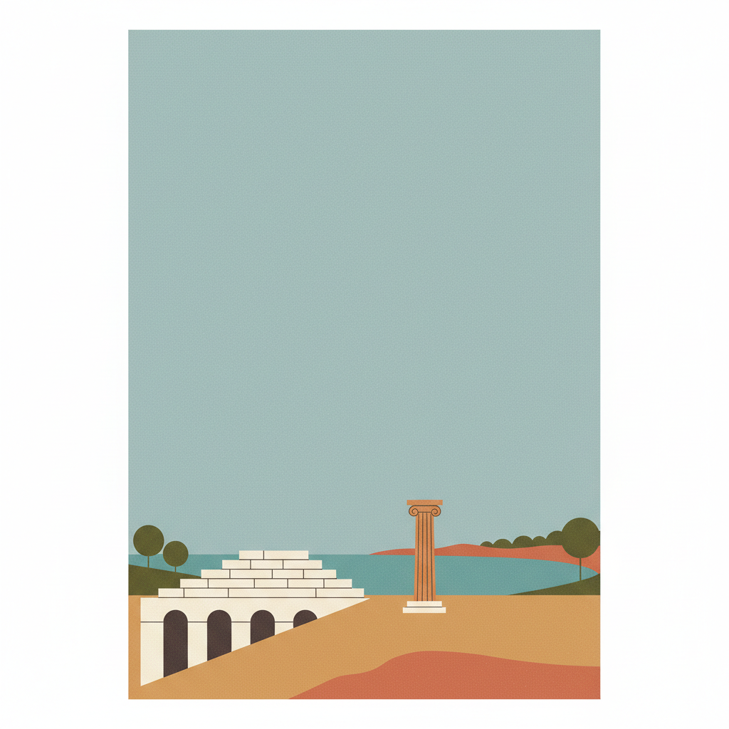 Pythagoreion and Heraion of Samos — illustrated travel poster