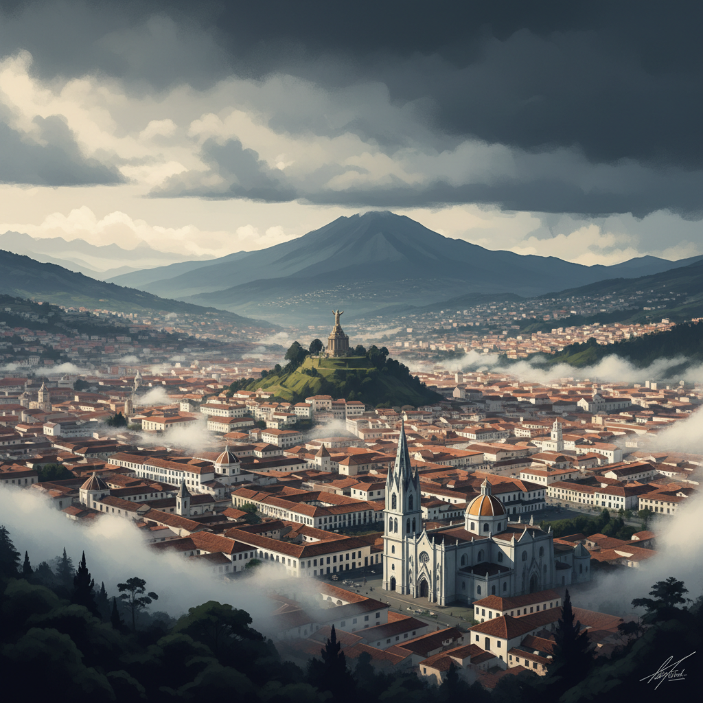 City of Quito — illustrated travel poster