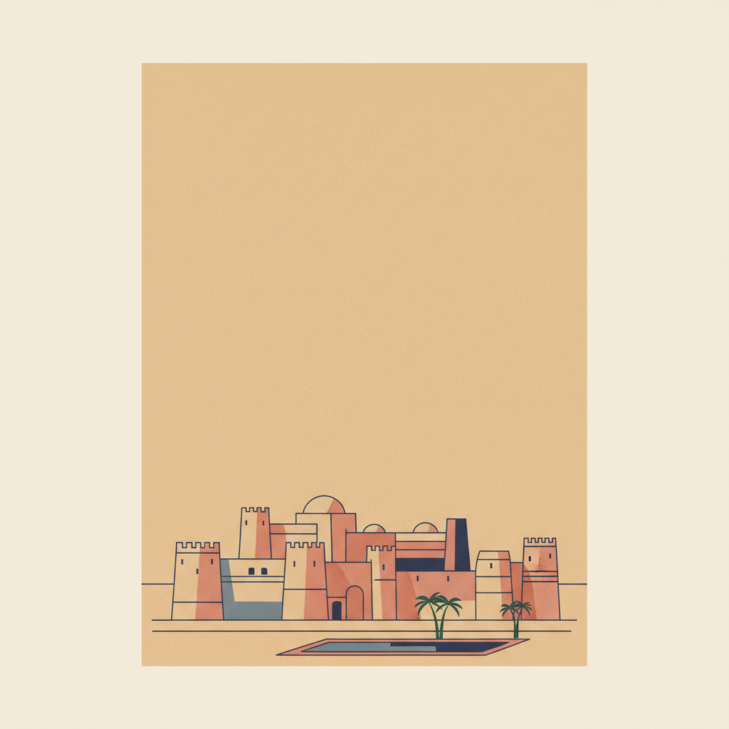 Quseir Amra — illustrated travel poster