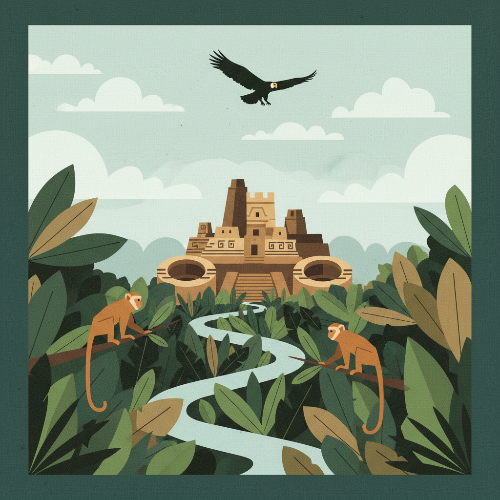 Río Abiseo National Park — illustrated travel poster
