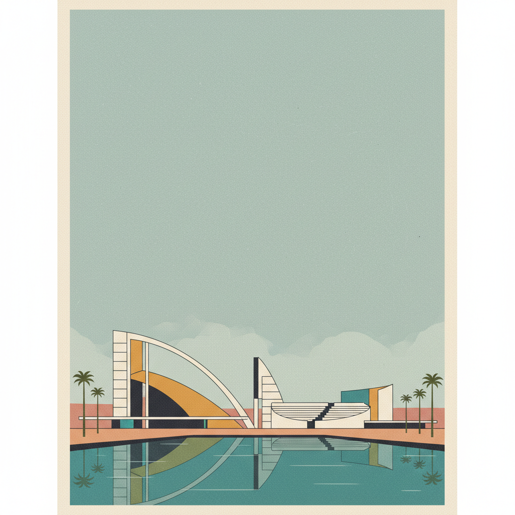 Rachid Karami International Fair-Tripoli — illustrated travel poster