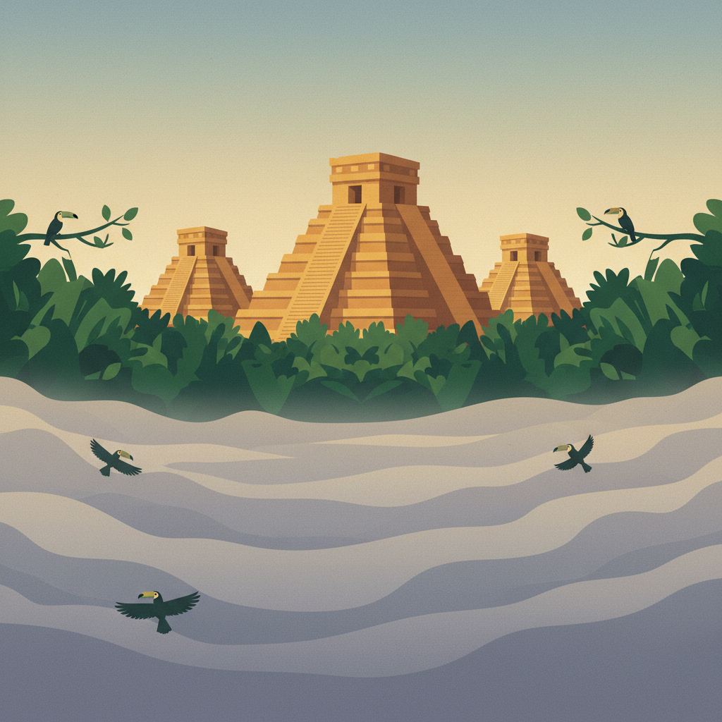 Tikal — illustrated travel poster