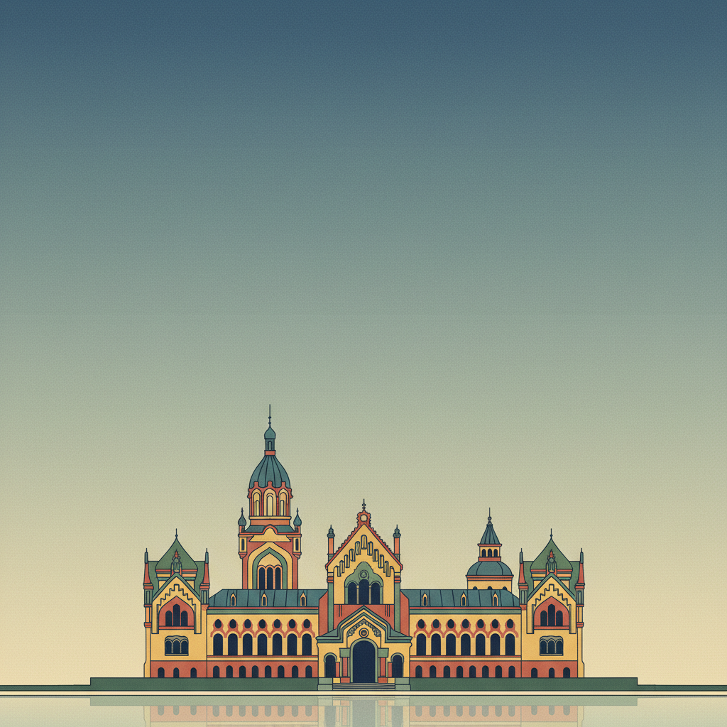 Residence of Bukovinian and Dalmatian Metropolitans — illustrated travel poster