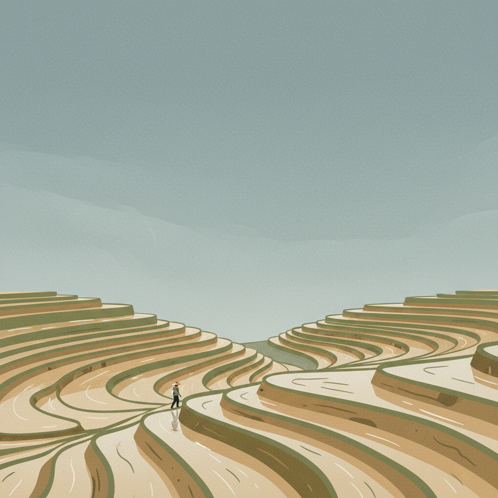 Rice Terraces of the Philippine Cordilleras — illustrated travel poster