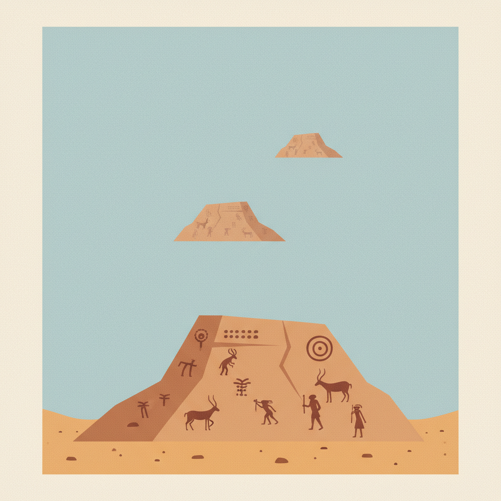 Rock Art in the Hail Region of Saudi Arabia — illustrated travel poster