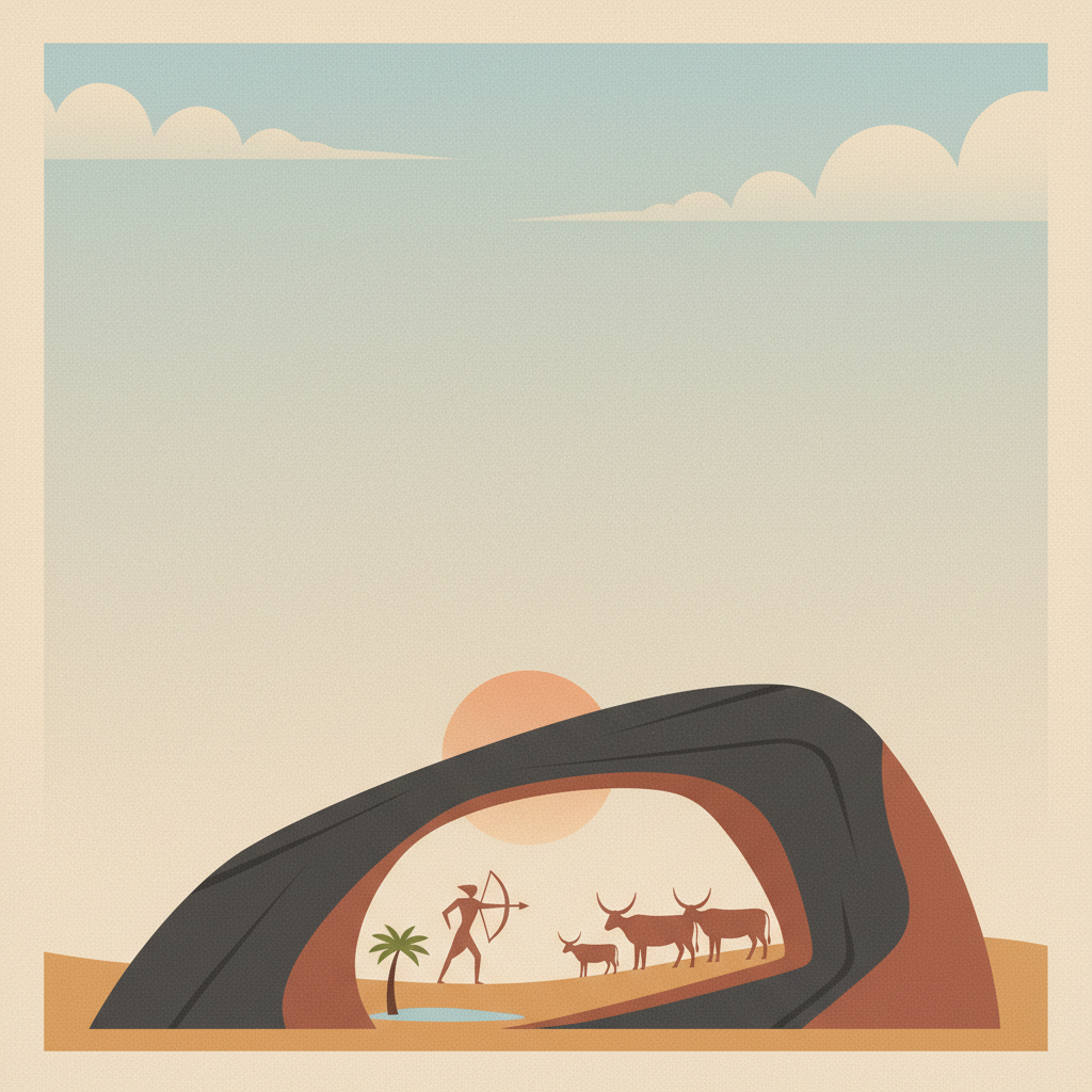 Rock-Art Sites of Tadrart Acacus — illustrated travel poster