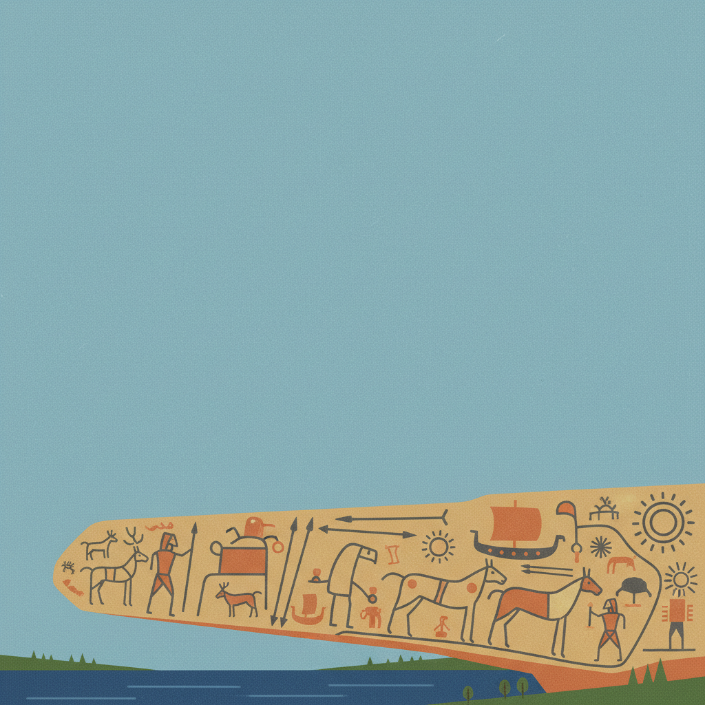 Rock Carvings in Tanum — illustrated travel poster