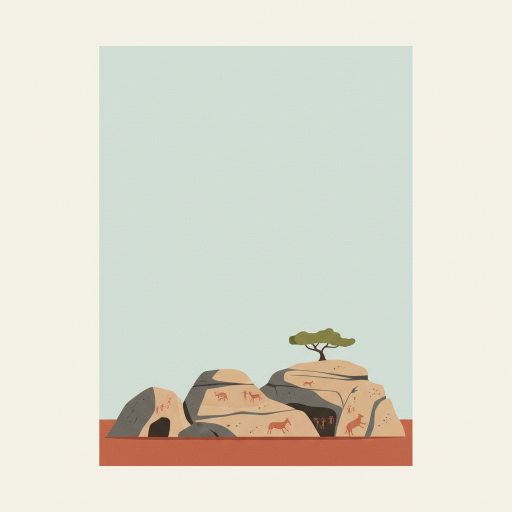 Rock Shelters of Bhimbetka — illustrated travel poster