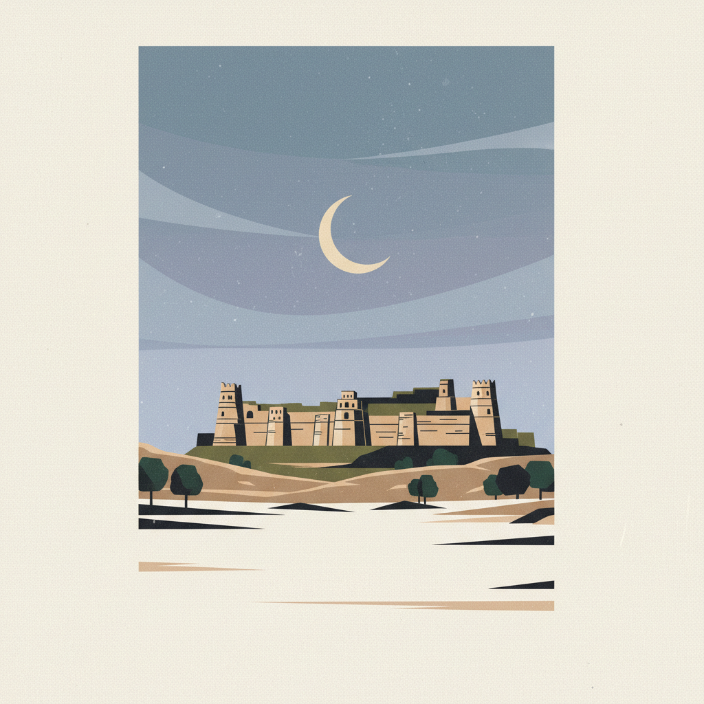 Rohtas Fort — illustrated travel poster