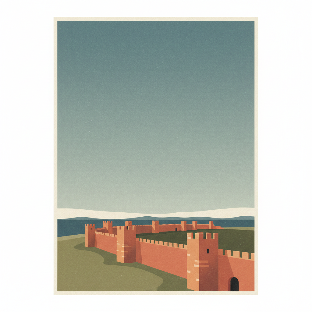 Roman Walls of Lugo — illustrated travel poster