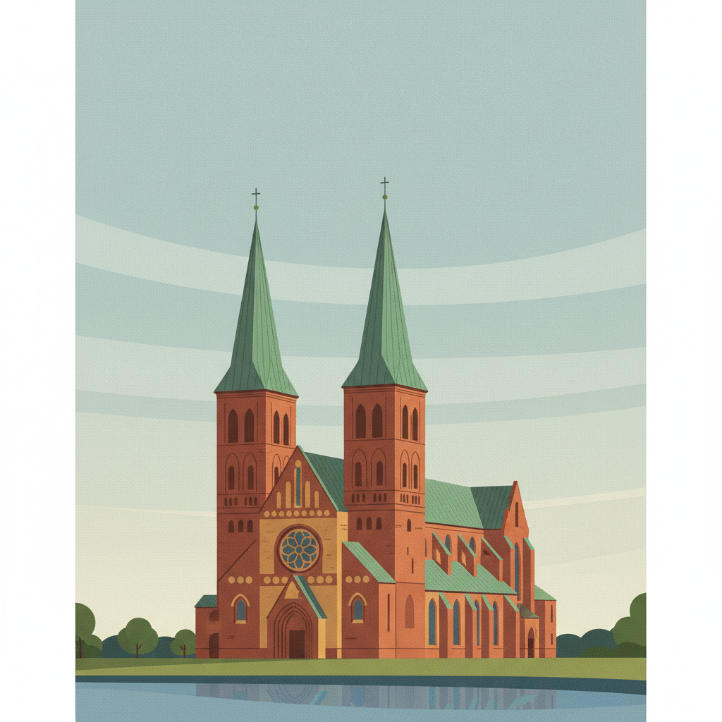 Roskilde Cathedral — illustrated travel poster