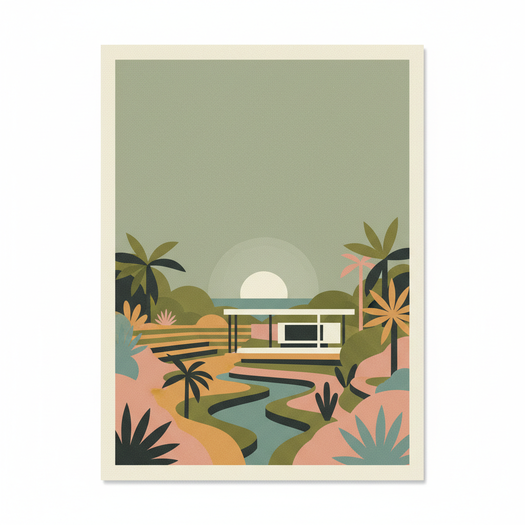 Sítio Roberto Burle Marx — illustrated travel poster