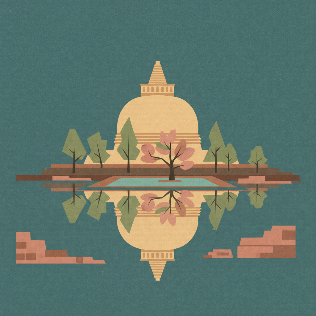 Sacred City of Anuradhapura — illustrated travel poster