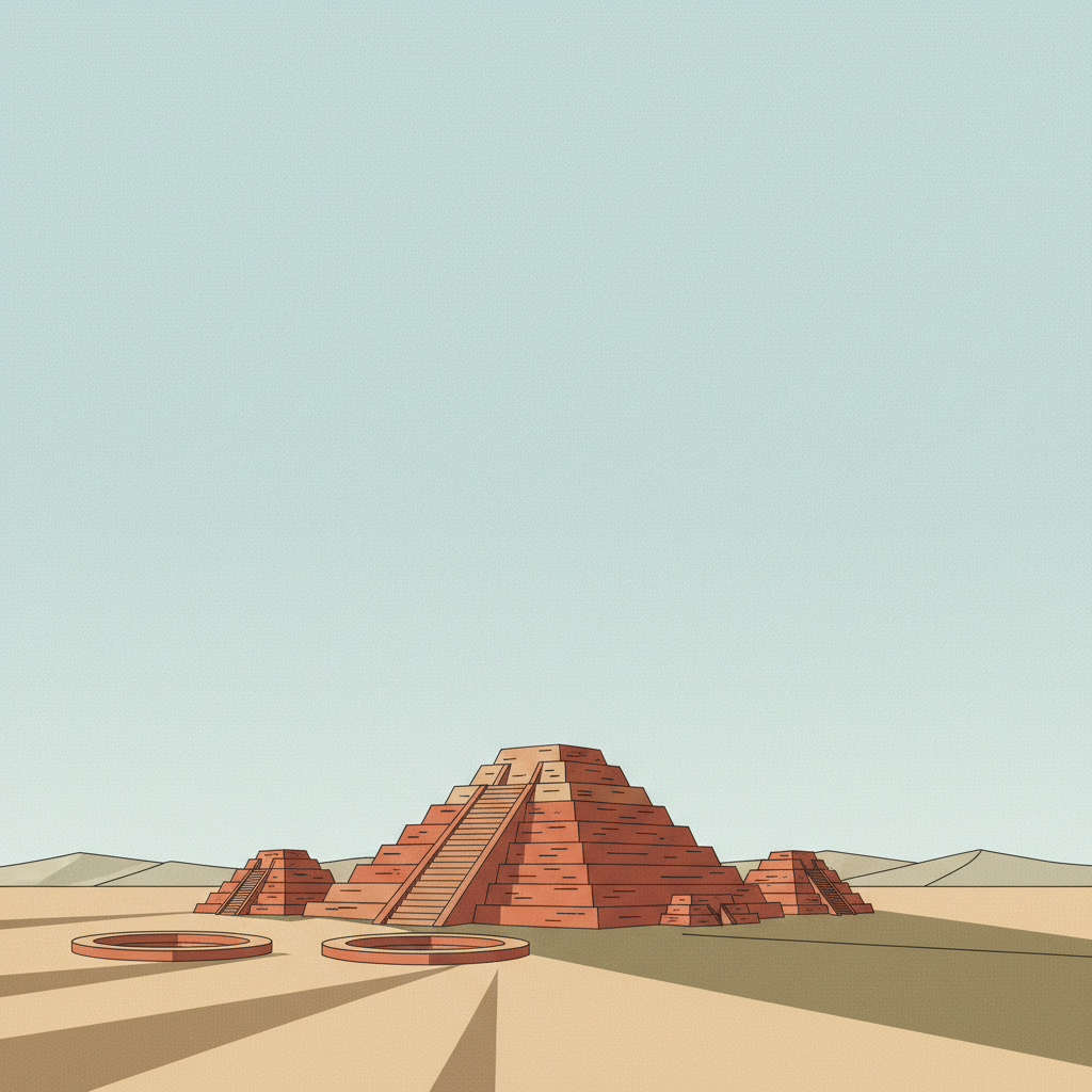 Sacred City of Caral-Supe — illustrated travel poster