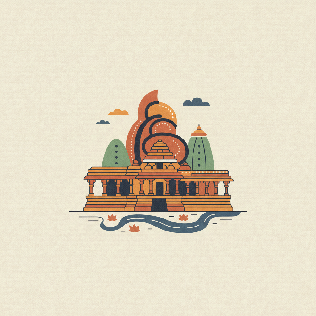 Sacred Ensembles of the Hoysalas — illustrated travel poster
