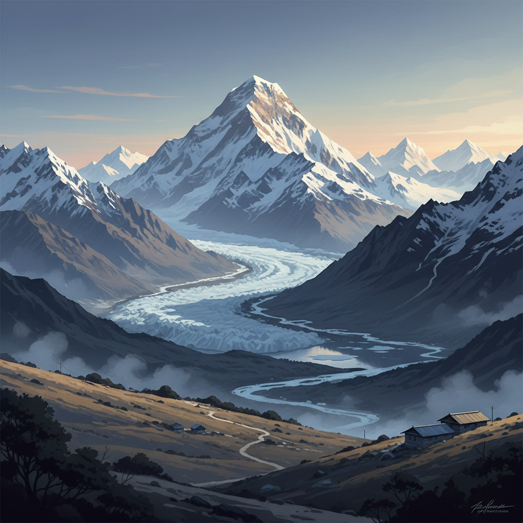 Sagarmatha National Park — illustrated travel poster