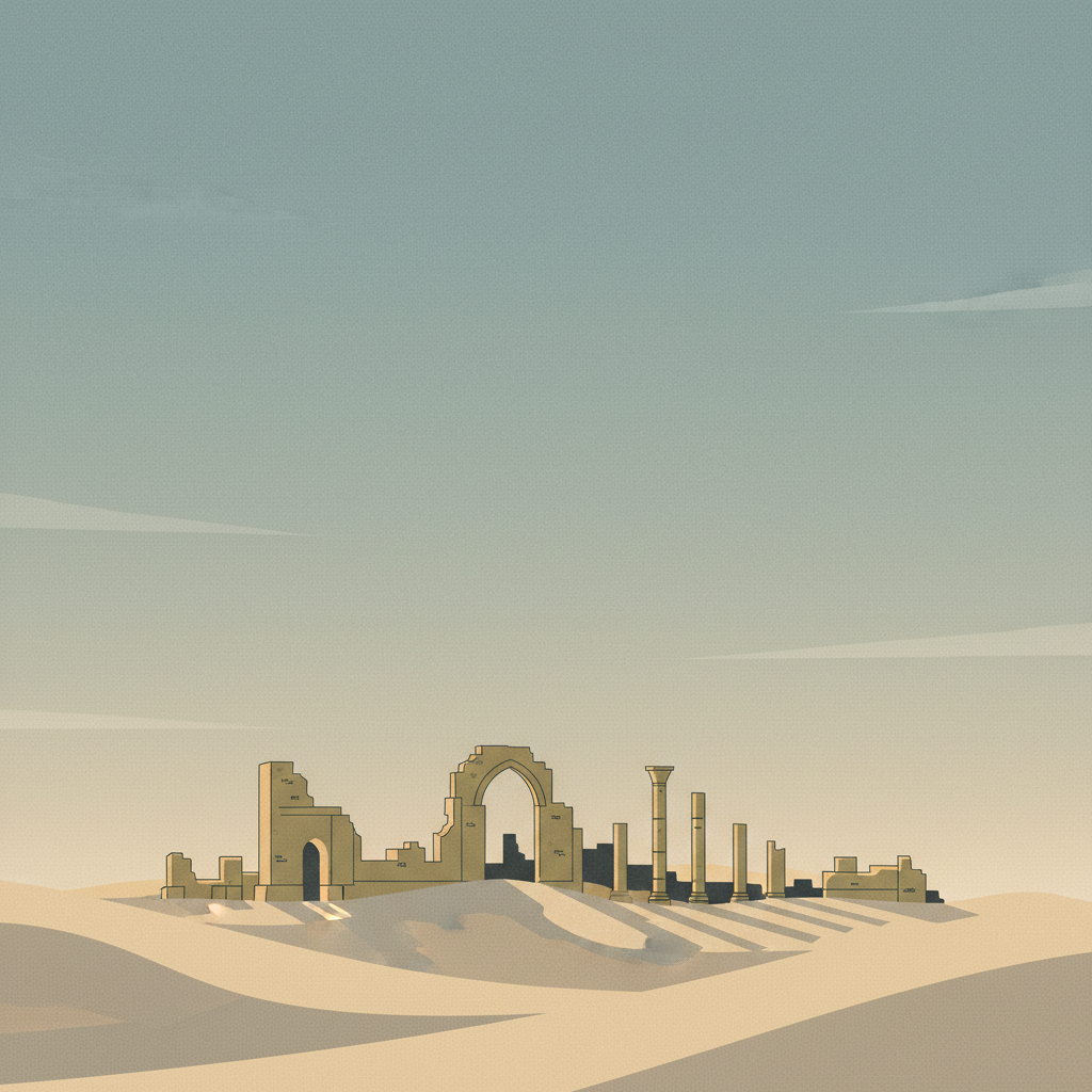 Saint Hilarion Monastery/ Tell Umm Amer — illustrated travel poster