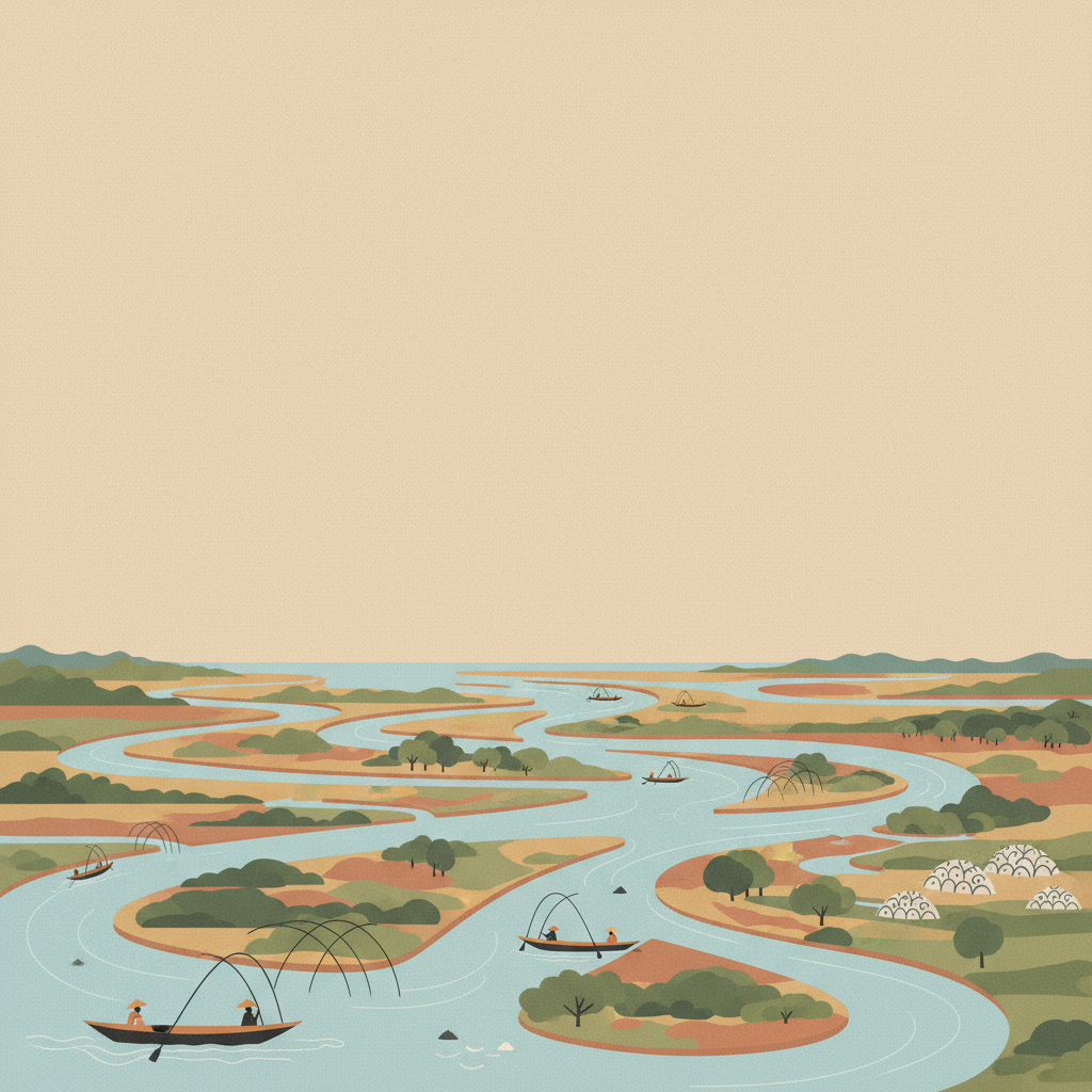 Saloum Delta — illustrated travel poster