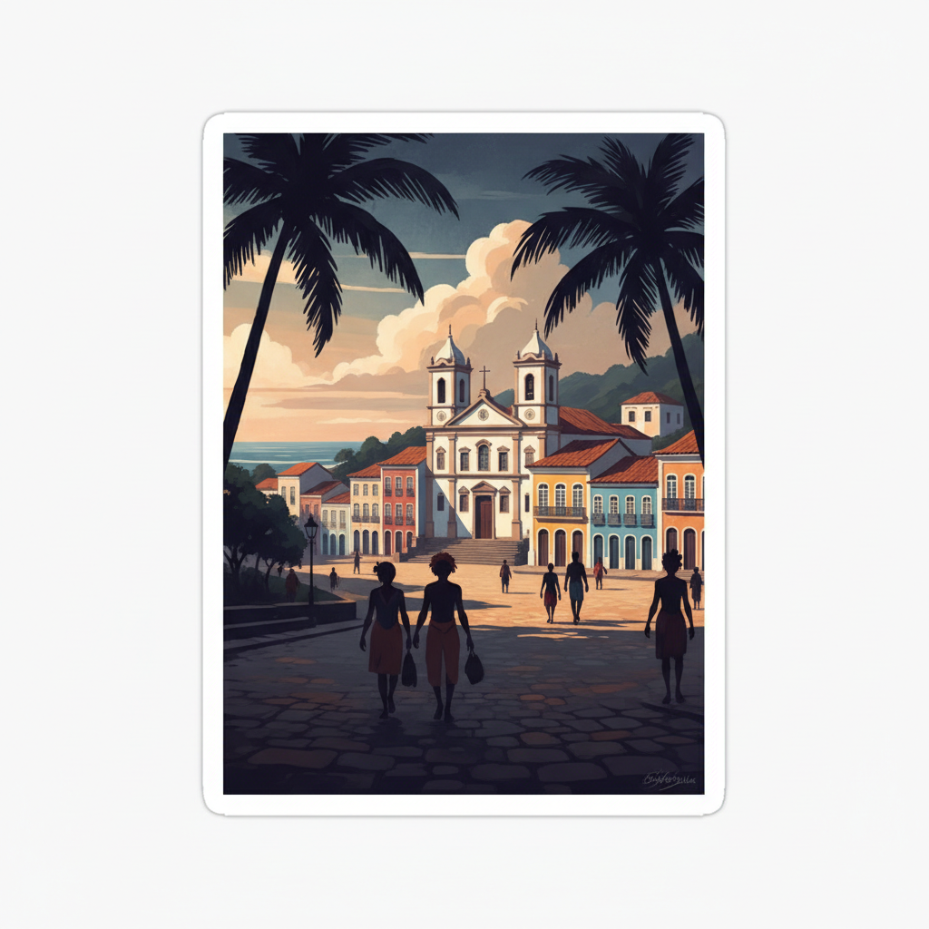 Historic Centre of Salvador de Bahia — illustrated travel poster