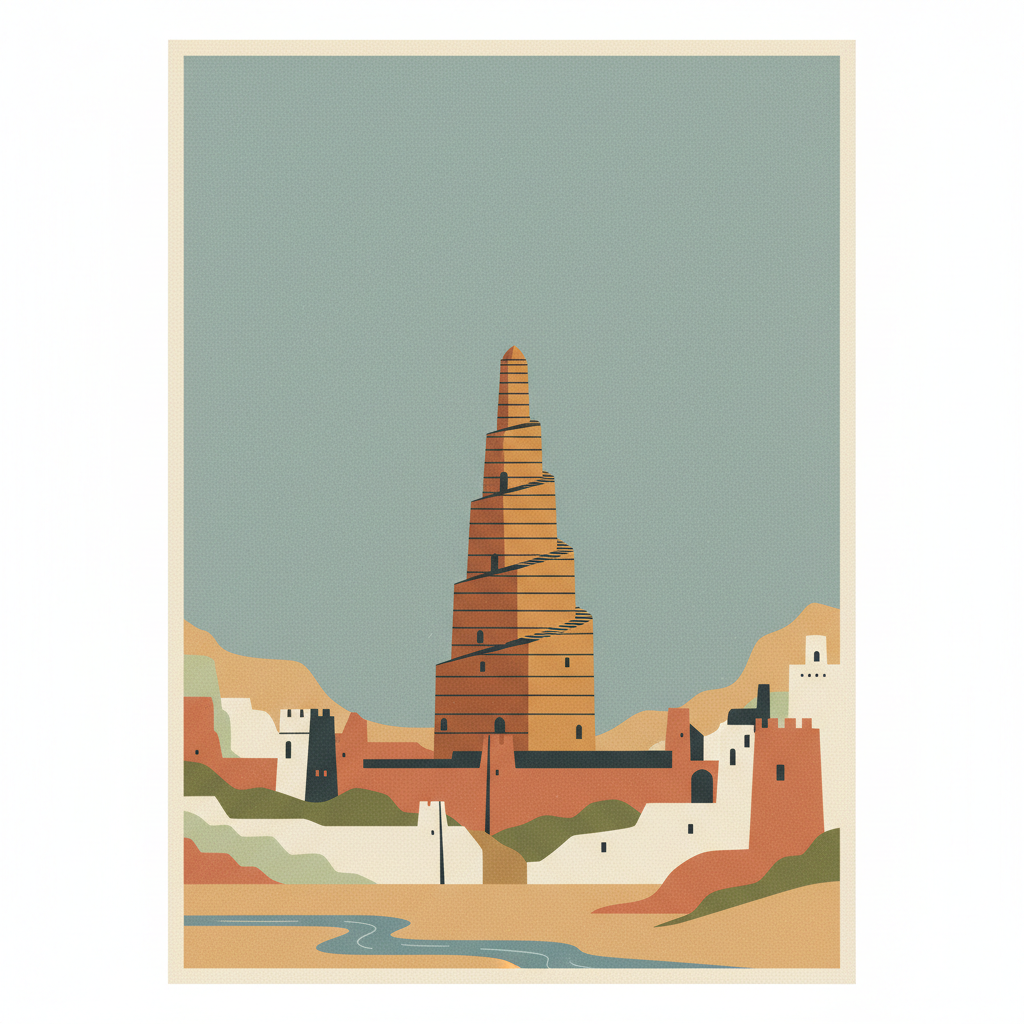 Samarra Archaeological City — illustrated travel poster