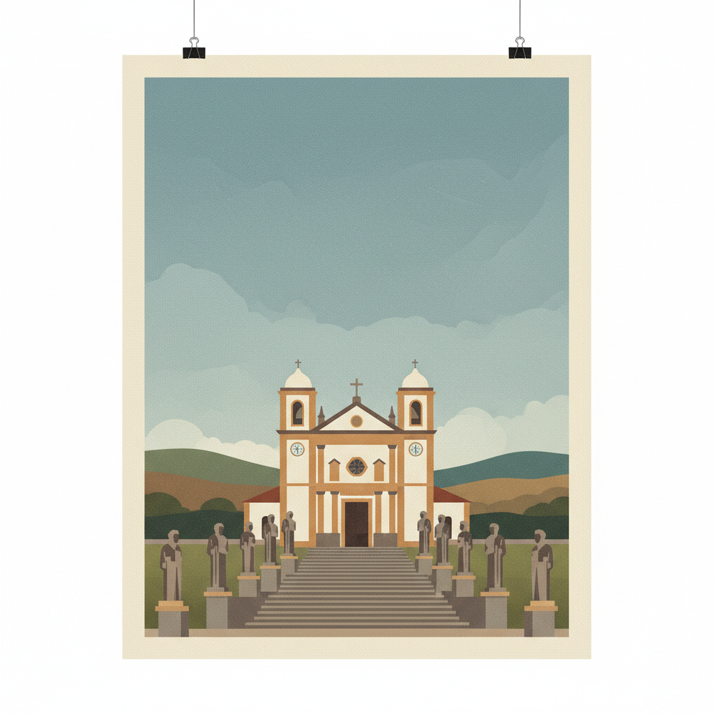 Sanctuary of Bom Jesus do Congonhas — illustrated travel poster