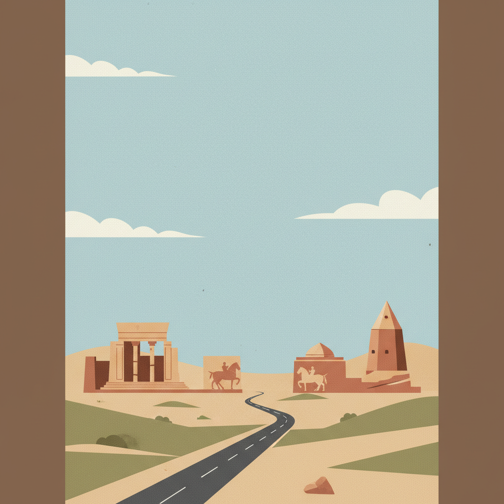 Sassanid Archaeological Landscape of Fars Region — illustrated travel poster