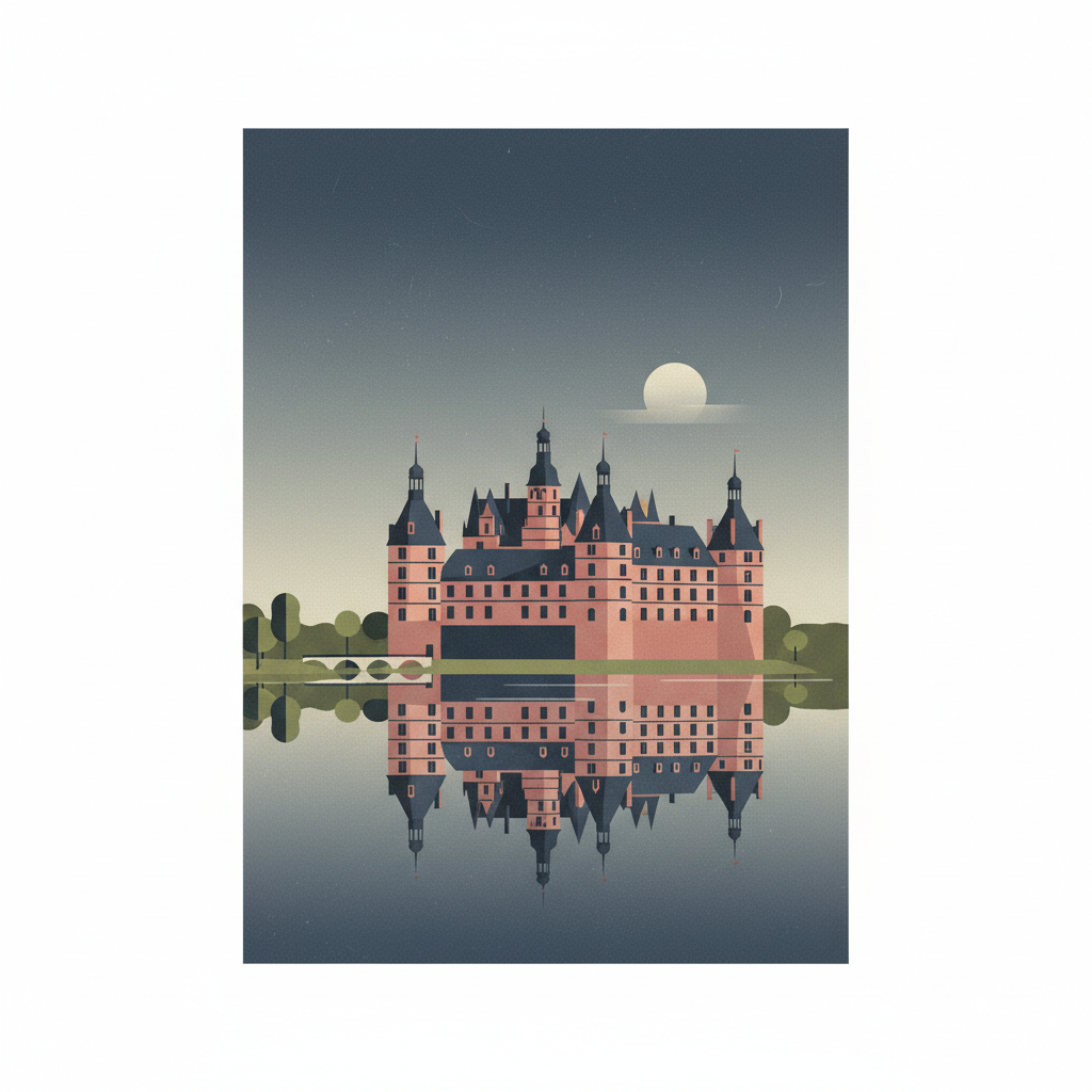 Schwerin Residence Ensemble — illustrated travel poster
