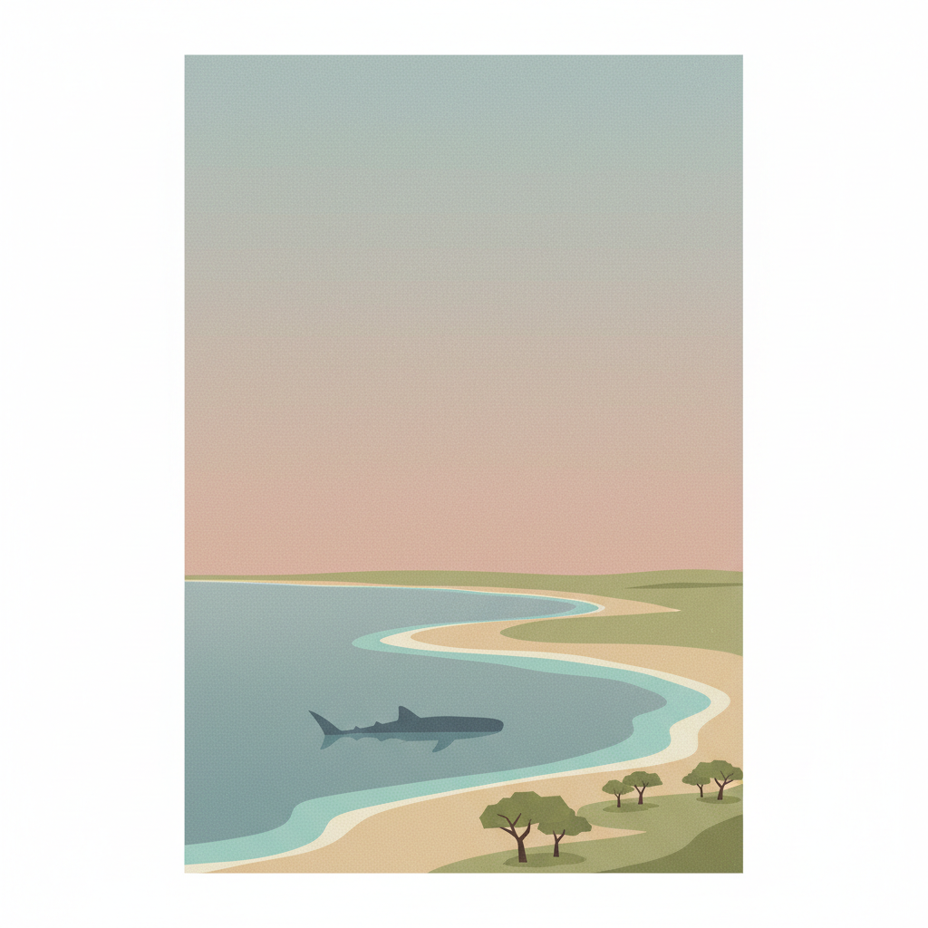 Shark Bay, Western Australia — illustrated travel poster