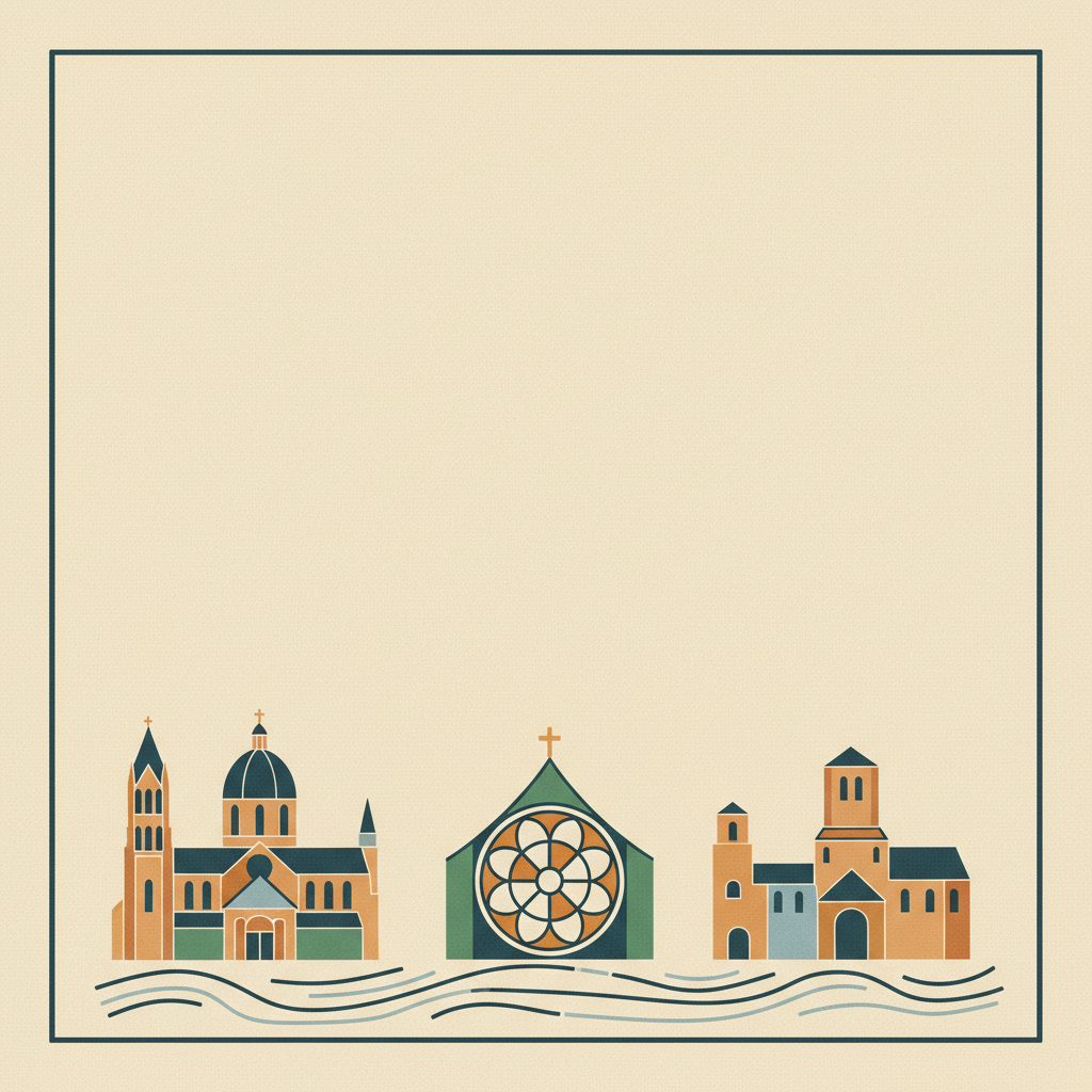 ShUM Sites of Speyer, Worms and Mainz — illustrated travel poster