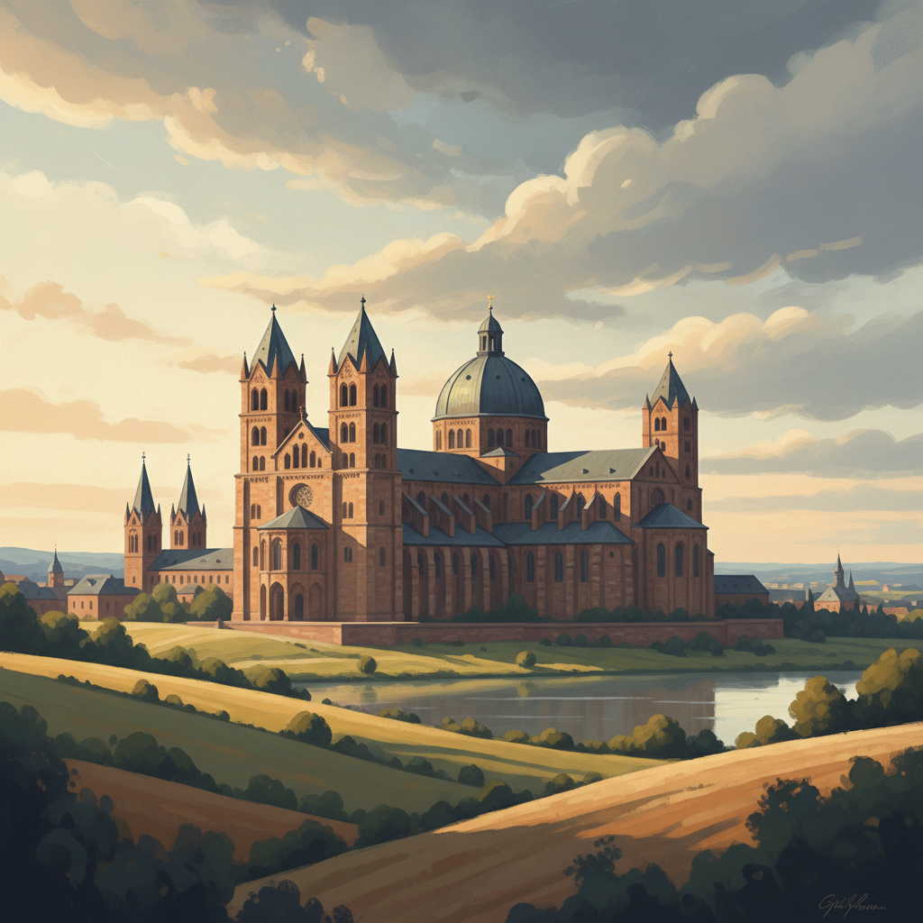 Speyer Cathedral — illustrated travel poster